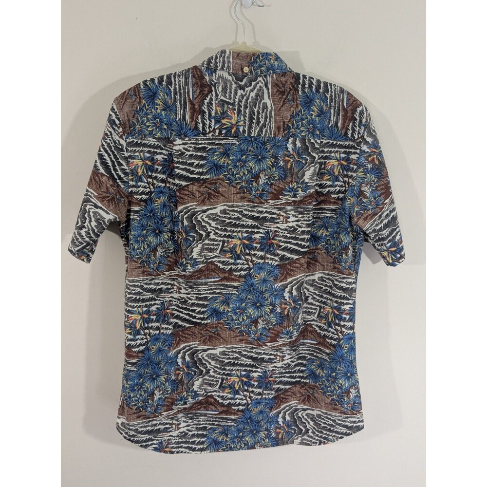 Vtg Reyn Spooner Tailored Fit Button Shirt Hawaiian Surf Mountain Floral Sz L - Picture 11 of 11